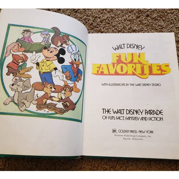 Vintage 1970s Walt Disney Fun Favorites Illustrations Golden Press Childrens - Picture 2 of 12